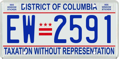 DC license plate EW2591