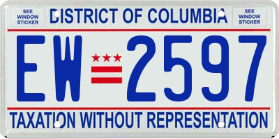 DC license plate EW2597