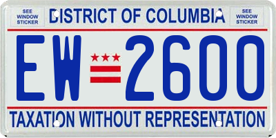 DC license plate EW2600