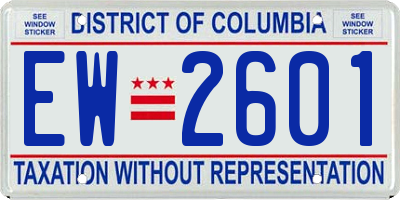 DC license plate EW2601