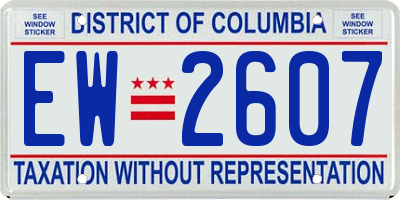 DC license plate EW2607