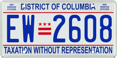 DC license plate EW2608