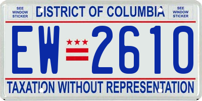 DC license plate EW2610