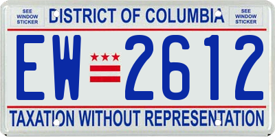 DC license plate EW2612