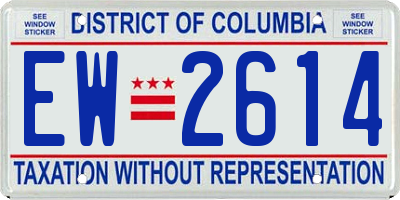 DC license plate EW2614