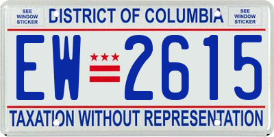 DC license plate EW2615