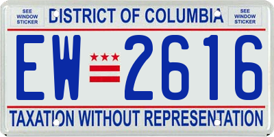 DC license plate EW2616