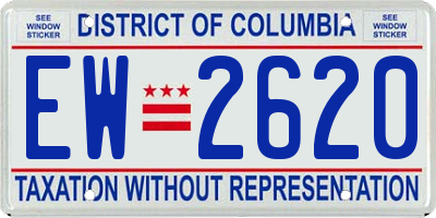 DC license plate EW2620