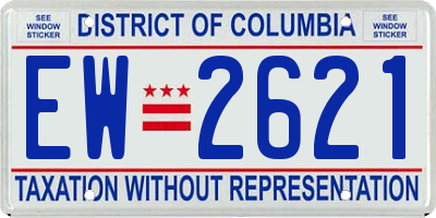 DC license plate EW2621
