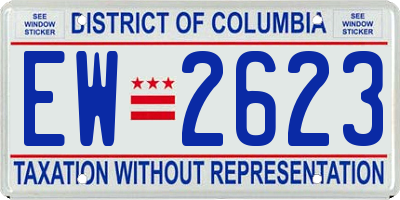 DC license plate EW2623