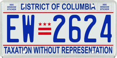 DC license plate EW2624