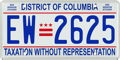 DC license plate EW2625