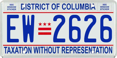 DC license plate EW2626