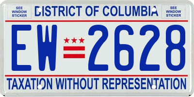 DC license plate EW2628