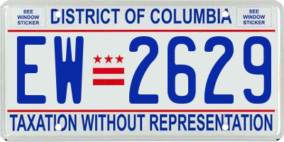 DC license plate EW2629