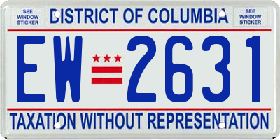 DC license plate EW2631