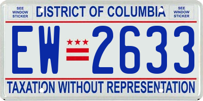 DC license plate EW2633