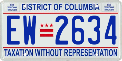 DC license plate EW2634