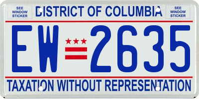 DC license plate EW2635