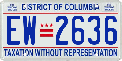 DC license plate EW2636