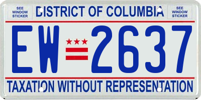 DC license plate EW2637