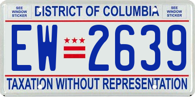 DC license plate EW2639