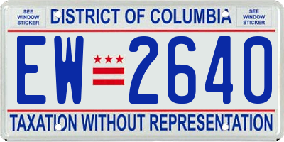 DC license plate EW2640