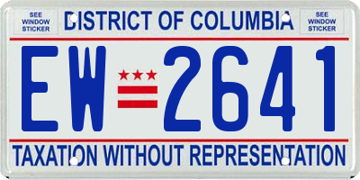 DC license plate EW2641