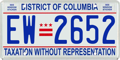 DC license plate EW2652