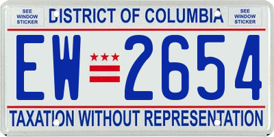 DC license plate EW2654
