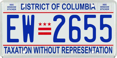 DC license plate EW2655