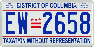 DC license plate EW2658