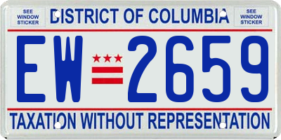 DC license plate EW2659