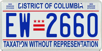 DC license plate EW2660