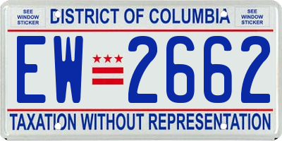 DC license plate EW2662