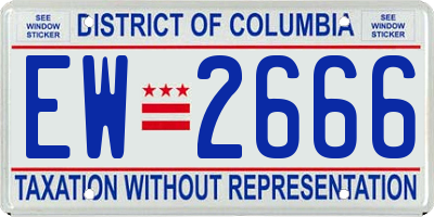 DC license plate EW2666