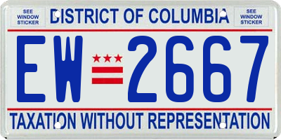 DC license plate EW2667