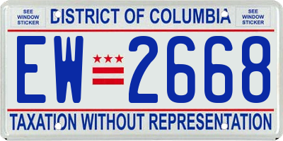 DC license plate EW2668
