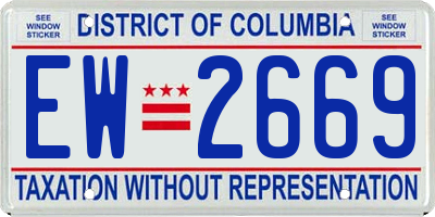 DC license plate EW2669
