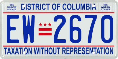 DC license plate EW2670