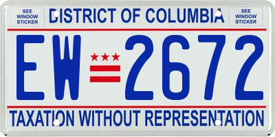 DC license plate EW2672