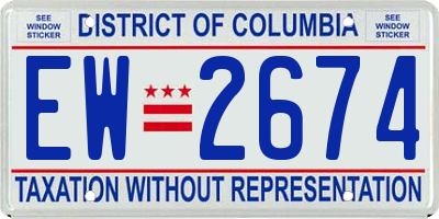 DC license plate EW2674