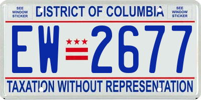 DC license plate EW2677