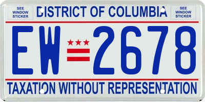 DC license plate EW2678