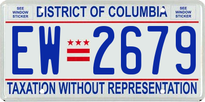 DC license plate EW2679