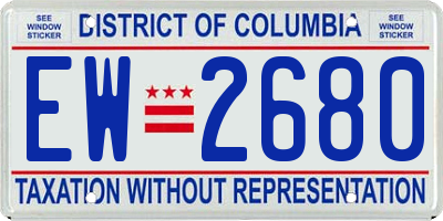 DC license plate EW2680