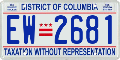 DC license plate EW2681