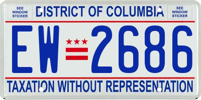 DC license plate EW2686