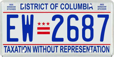 DC license plate EW2687