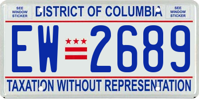 DC license plate EW2689